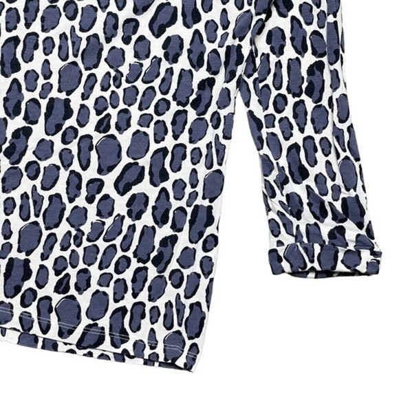 Boden Leopard Print Tshirt 2 Lyocell 3/4 Sleeve Tee Neutral Animal Print - Picture 10 of 14